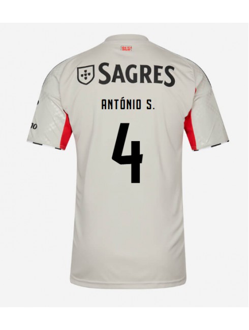 Muži Futbalové oblečenie Benfica Antonio Silva #4 2025-26 Krátky Rukáv - Preč Muži Futbalové oblečenie Benfica Antonio Silva #4 2025-26 Krátky Rukáv - Preč